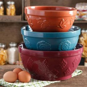 Cornucopia Ceramic Mixing Bowl Set, 3 Piece