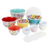 Mixing Bowl Set with Lids, Sweet Romance, 18 Piece Set, Melamine