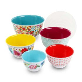 Melamine Mixing Bowl Set, 10-Piece Set, Petal Party