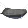 Nylon Mosquito Hammock with Attached Bug Net, 1 Person Dark Gray and Black, Size 115"L x 59"W