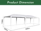 Outdoor Gazebo White Canopy, 10'x30' Outdoor Canopy Tent Heavy Duty Canopy Event Tent with Sidewalls Waterproof Sun Snow Rain Shelter Tent for Party W