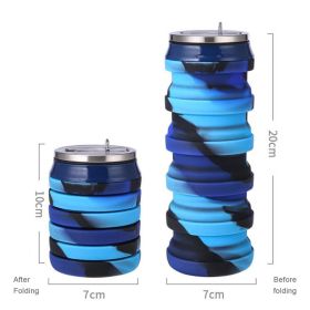 480ml Foldable Silicone Water Cup Creative Protable Travel Cycling Running Water Bottle Folding Outdoor Sports Kettle Drinkware (Color: 4, Capacity: 480ml)