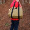 Outdoor Canvas Firewood Storage Bag Logging Tote Bag