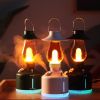 1pc Wireless Air Humidifier Camping Table Lamp Aromatherapy Diffuser With LED Night Light USB Chargeable Retro Kerosene Lamp Mist Maker For Home